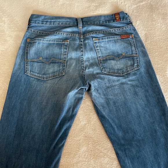 7 for All Mankind Blue Bootcut Lightwash Jeans - Size 28 - Picture 9 of 11